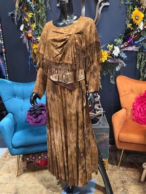 Boho Fringe Shawl Top Maxi Dress